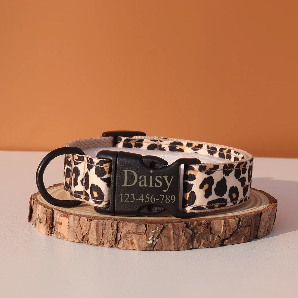 Ensemble collier + laisse chien gravure gratuite, petits, moyens et grands chiens